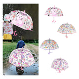 Maxbell Children Umbrella Clear Rain Umbrella Windproof Stick Umbrella for Traveling Kitten
