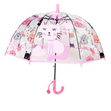 Maxbell Children Umbrella Clear Rain Umbrella Windproof Stick Umbrella for Traveling Kitten