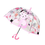 Maxbell Children Umbrella Clear Rain Umbrella Windproof Stick Umbrella for Traveling Kitten
