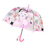 Maxbell Children Umbrella Clear Rain Umbrella Windproof Stick Umbrella for Traveling Kitten