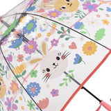 Maxbell Children Umbrella Clear Rain Umbrella Windproof Stick Umbrella for Traveling Pink Bunny