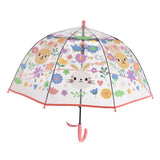 Maxbell Children Umbrella Clear Rain Umbrella Windproof Stick Umbrella for Traveling Pink Bunny