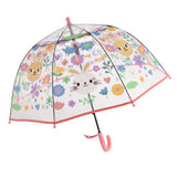 Maxbell Children Umbrella Clear Rain Umbrella Windproof Stick Umbrella for Traveling Pink Bunny