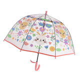 Maxbell Children Umbrella Clear Rain Umbrella Windproof Stick Umbrella for Traveling Pink Bunny