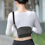 Maxbell Running Phone Pouch Crossbody Bag 19.5x14cm for Running Workout Nylon Fabric Black