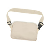 Maxbell Running Phone Pouch Crossbody Bag 19.5x14cm for Running Workout Nylon Fabric Beige