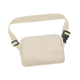 Maxbell Running Phone Pouch Crossbody Bag 19.5x14cm for Running Workout Nylon Fabric Beige