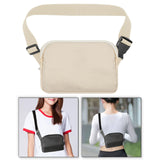 Maxbell Running Phone Pouch Crossbody Bag 19.5x14cm for Running Workout Nylon Fabric Beige