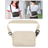 Maxbell Running Phone Pouch Crossbody Bag 19.5x14cm for Running Workout Nylon Fabric Beige