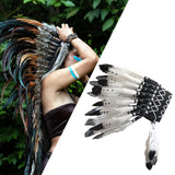 Maxbell Chief Indian Hat Artificial Feather Headdress for Carnival Stage Performance