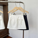 Maxbell Casual Short Skirt Bow Front A Line Skirt for Daily Wear Traveling Date White XL