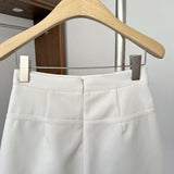 Maxbell Casual Short Skirt Bow Front A Line Skirt for Daily Wear Traveling Date White XL