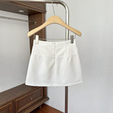 Maxbell Casual Short Skirt Bow Front A Line Skirt for Daily Wear Traveling Date White XL