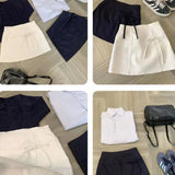 Maxbell Casual Short Skirt Bow Front A Line Skirt for Daily Wear Traveling Date Navy S