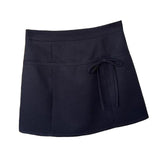 Maxbell Casual Short Skirt Bow Front A Line Skirt for Daily Wear Traveling Date Navy M