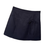 Maxbell Casual Short Skirt Bow Front A Line Skirt for Daily Wear Traveling Date Navy M