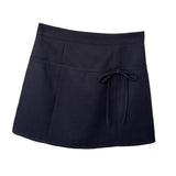 Maxbell Casual Short Skirt Bow Front A Line Skirt for Daily Wear Traveling Date Navy L