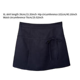 Maxbell Casual Short Skirt Bow Front A Line Skirt for Daily Wear Traveling Date Navy XL
