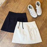 Maxbell Casual Short Skirt Bow Front A Line Skirt for Daily Wear Traveling Date Navy XL