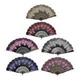 Maxbell 2x Folding Hand Fan Handmade Elegant Handheld Fan for Women Costume Weddings Red and Gold
