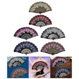 Maxbell 2x Folding Hand Fan Handmade Elegant Handheld Fan for Women Costume Weddings Red and Gold
