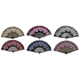 Maxbell 2x Folding Hand Fan Handmade Elegant Handheld Fan for Women Costume Weddings Red and Gold