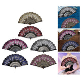Maxbell 2x Folding Hand Fan Handmade Elegant Handheld Fan for Women Costume Weddings Red and Gold