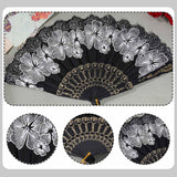 Maxbell 2x Folding Hand Fan Handmade Elegant Handheld Fan for Women Costume Weddings White and Purple