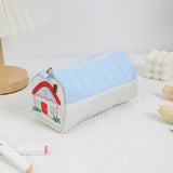 Maxbell Pencil Bag Lovely Zipper Multipurpose Pencil Case for Boys and Girls Present Blue White