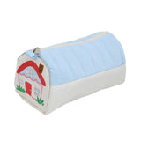 Maxbell Pencil Bag Lovely Zipper Multipurpose Pencil Case for Boys and Girls Present Blue White