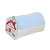 Maxbell Pencil Bag Lovely Zipper Multipurpose Pencil Case for Boys and Girls Present Blue White