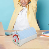 Maxbell Pencil Bag Lovely Zipper Multipurpose Pencil Case for Boys and Girls Present Blue White
