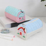 Maxbell Pencil Bag Lovely Zipper Multipurpose Pencil Case for Boys and Girls Present Blue White