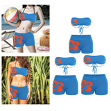 Maxbell 2Pcs Women Knitted Shorts Set Outfits Stylish Crochet Tube Crop Tops S