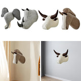 Maxbell 3D Animal Head Wall Decor Christmas Gift Dorm Stuffed Animal Head Wall Mount Elephant 31X39CM