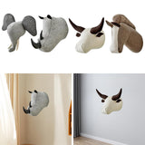 Maxbell 3D Animal Head Wall Decor Christmas Gift Dorm Stuffed Animal Head Wall Mount Elephant 31X39CM