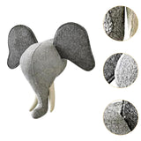 Maxbell 3D Animal Head Wall Decor Christmas Gift Dorm Stuffed Animal Head Wall Mount Elephant 31X39CM