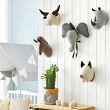 Maxbell 3D Animal Head Wall Decor Christmas Gift Dorm Stuffed Animal Head Wall Mount Elephant 31X39CM