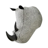Maxbell 3D Animal Head Wall Decor Christmas Gift Dorm Stuffed Animal Head Wall Mount Rhino 23X27CM