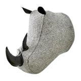 Maxbell 3D Animal Head Wall Decor Christmas Gift Dorm Stuffed Animal Head Wall Mount Rhino 23X27CM