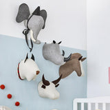 Maxbell 3D Animal Head Wall Decor Christmas Gift Dorm Stuffed Animal Head Wall Mount Rhino 23X27CM