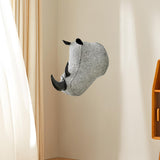 Maxbell 3D Animal Head Wall Decor Christmas Gift Dorm Stuffed Animal Head Wall Mount Rhino 23X27CM