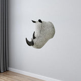 Maxbell 3D Animal Head Wall Decor Christmas Gift Dorm Stuffed Animal Head Wall Mount Rhino 23X27CM