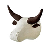 Maxbell 3D Animal Head Wall Decor Christmas Gift Dorm Stuffed Animal Head Wall Mount Buffalo 24X30CM