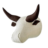 Maxbell 3D Animal Head Wall Decor Christmas Gift Dorm Stuffed Animal Head Wall Mount Buffalo 24X30CM