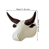 Maxbell 3D Animal Head Wall Decor Christmas Gift Dorm Stuffed Animal Head Wall Mount Buffalo 24X30CM