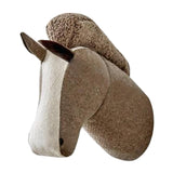 Maxbell 3D Animal Head Wall Decor Christmas Gift Dorm Stuffed Animal Head Wall Mount Horse 22X24CM