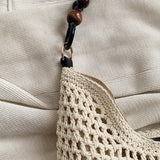 Maxbell Crochet Beach Casual Hollow Classic Shoulder Bag for Daily Everyday Work Black