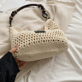 Maxbell Crochet Beach Casual Hollow Classic Shoulder Bag for Daily Everyday Work Black