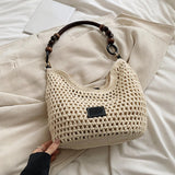 Maxbell Crochet Beach Casual Hollow Classic Shoulder Bag for Daily Everyday Work Black